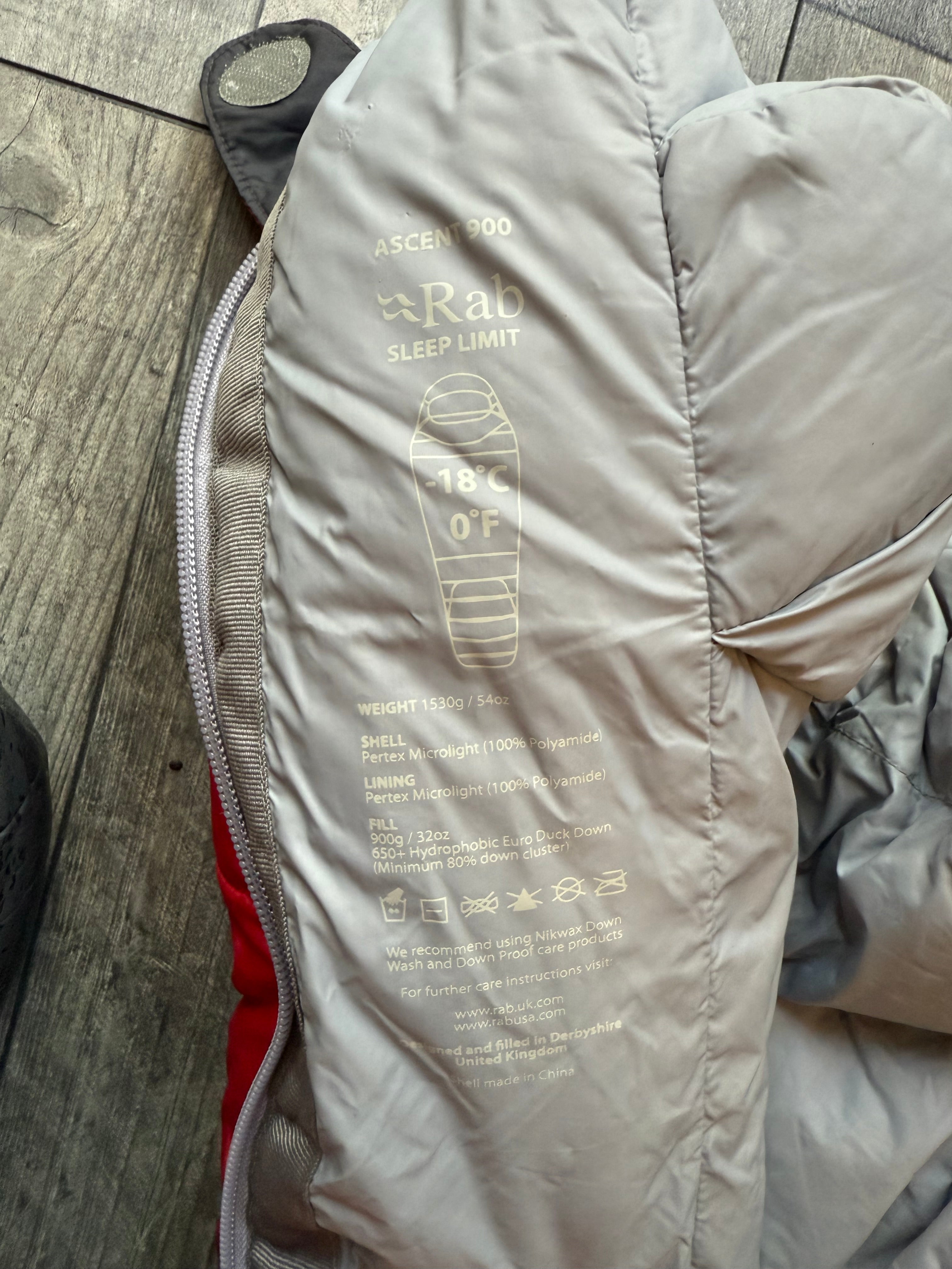 Rab ascent 900 down sleeping bag