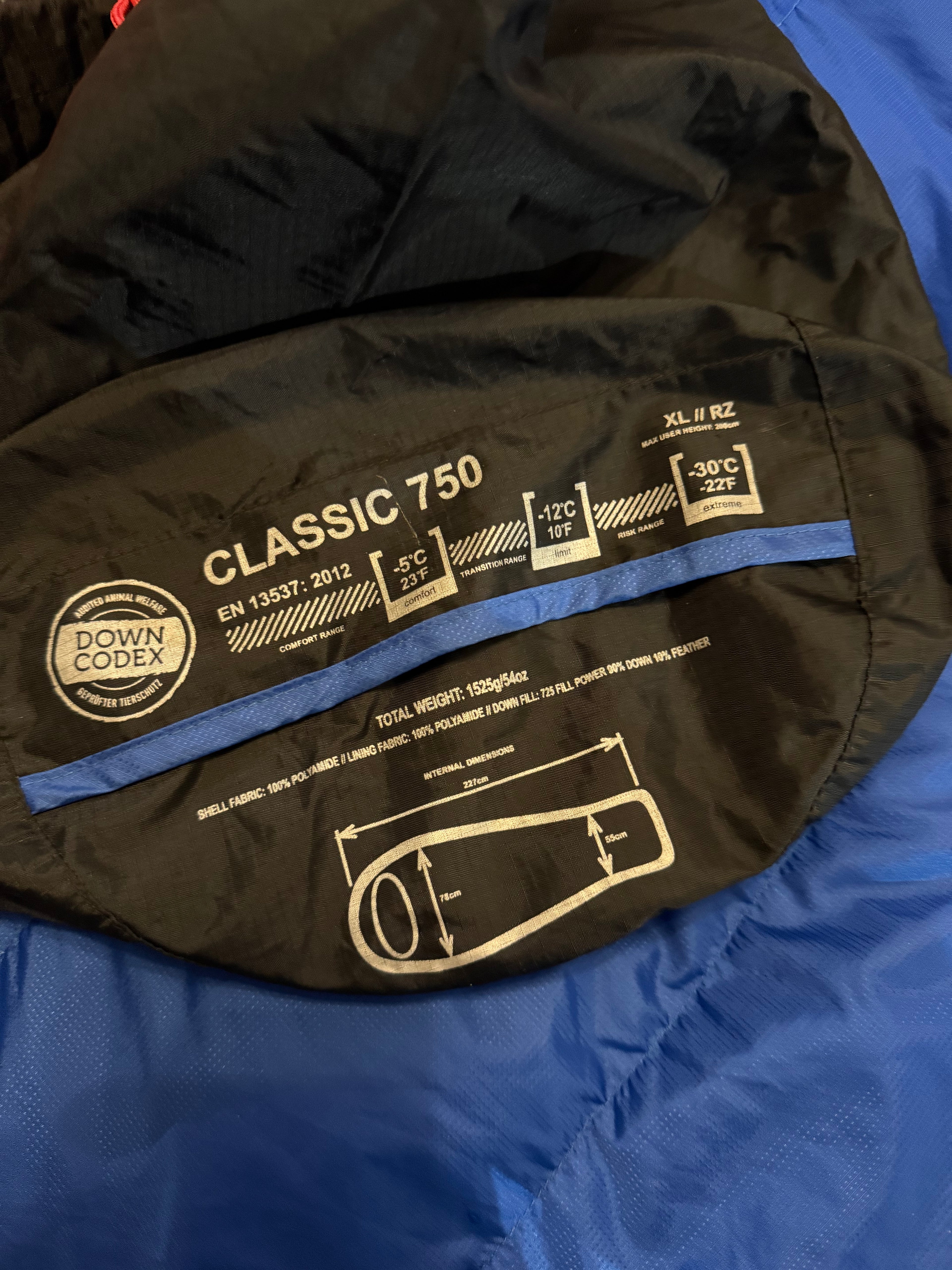 Mountain equipment classic 750 XL