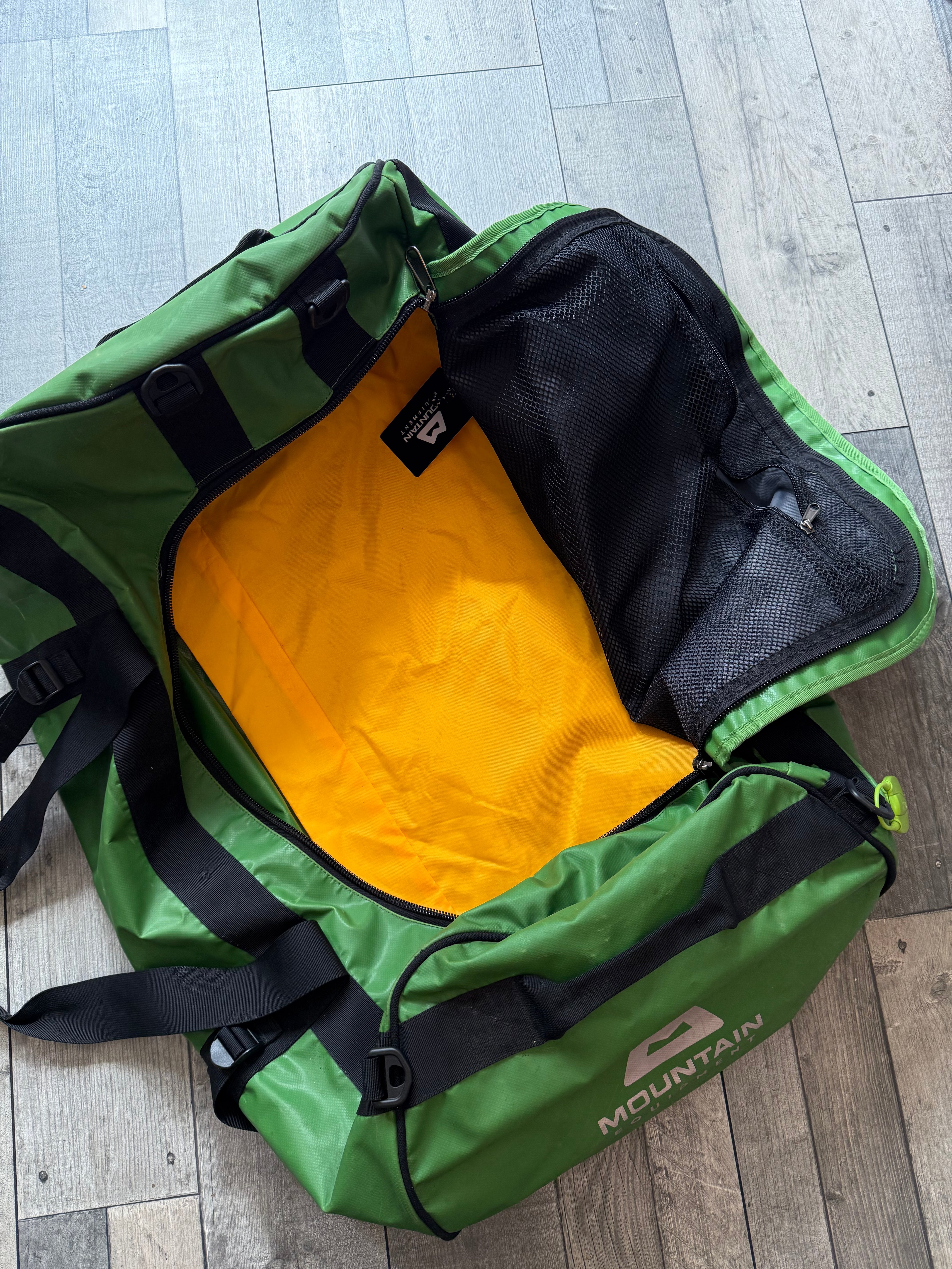 Mountain equipment 80L wet/dry kit bag